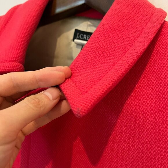 J. Crew Classic Lady Day Coat Red Pink Italian Double Cloth Wool Blend US 8 - Picture 13 of 16